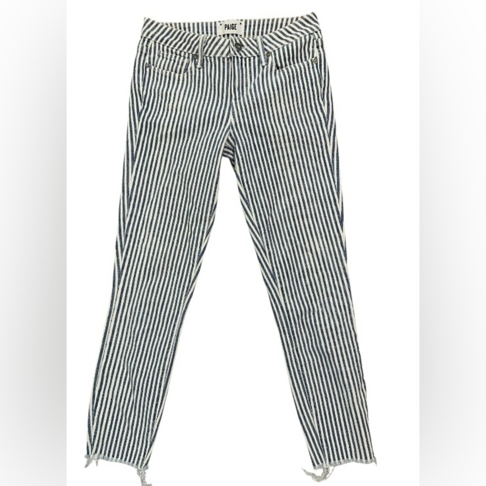 PAIGE Verdugo Crop Stripe Denim Jeans Women’s 26